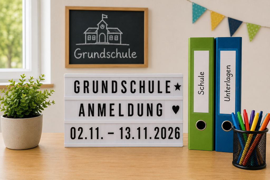 Anmeldung zu den Grundschulen für das Schuljahr 2027/2028.