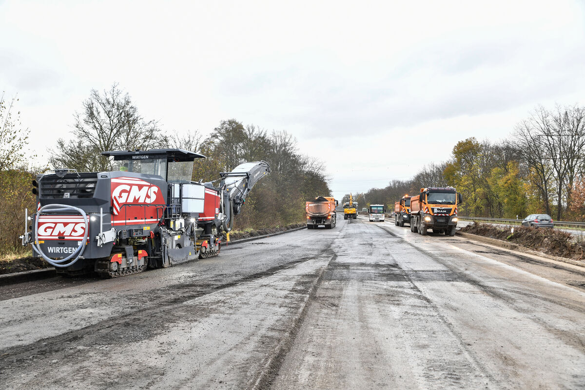 A59: Fahrbahnsanierung in Richtung Düsseldorf beginnt.